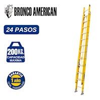 Escalera Telescopica Fibra de Vidrio24 Pasos